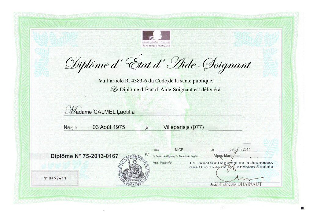 Acheter un diplôme d'aide soignant en ligne 2025/2026